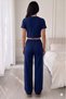 Women's Sweatpants Navy Blue - Waist-Tied, Suitable for Daily Use, Comfortable Fit, Washable Fabric - 2