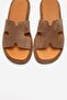 Brio Tan Suede Genuine Leather Women's Slippers - 2