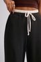 Belt Detailed High Waist Wide Leg Comfortable Casual Stylish Women's Sweatpants - 4