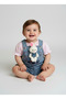 Baby Girl Denim Overalls with Toy Rabbit - 4