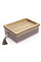 Rectangle Wooden Candy Tray with Mauve Taupe Metal Base – 28 × 18 cm