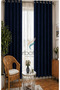 Navy Blue Velvet Rustic Velvety Fabric Curtain - 2