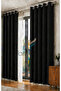 Black Velvet Rustic Velvety Fabric Curtain