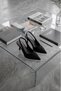 Levin Suede Women's Mid-Sewn Detailed Pointed Toe 7 cm Heeled Slingback Shoes'One Size Should Be Bigger Than Needed' - 4