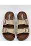 Men's Summer Slippers Orthopedic Sole Soft Faux Leather Daily Home and Outdoor Use