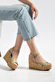 Genuine Leather 34-35-36-37-38-39-40 Size Natural Cork Look Women's Sandals - 2