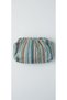 The Moiss Baby Blue Striped Scholarship Women's Hand and Shoulder Bag with Chain Strap - 2