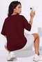 Women's Oversize Casual T-Shirt Spectacular Burgundy - 5