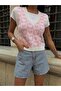 Women's V-Neck Hearted Zero Sleeve Summer Sweater