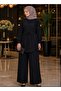 Women's Side Lace Detailed Lace-Up Waist Tunic Trousers Set Hijab
