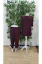 Women's Short Sleeve Crew Neck Viscose Two Thread Blouse and Pants Double Set - 7