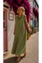 Daisy Patterned Muslin Women's Summer Dress with Pockets