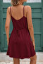 Women's Rope Strap Front Buttoned Lace-Up Short Dress - 2