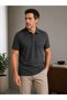 Dad Polo Collar T-Shirt with Pocket Detail, Self-Patterned Summer T-Shirt - 3