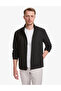 Black Stand Collar Seasonal Coat 50321677-Vr046