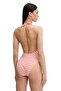 Women's Orange Deep V-Neck Swimsuit Lv00Q61216 - 4