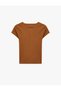 Crew Neck Short Sleeve Ribbed T-Shirt - 4