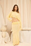 Naval Yellow Crop Skirt Knitwear Set - 2