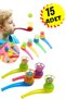 15Pcs Saxophone Breath Ball Bounce Lift Game Ball Blowing Game Party Favor Educational Balance Skill Stress Relief Toy Popit Pipette