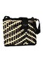 Women's Straw Weave Patterned Black Women's Shoulder and Crossbody Bag - 5