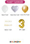 Happy Birthday White Gold Balloon Set -3- - 2
