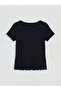 Lcw Dream Black V-Neck Bowknot Women's Shorts Pajama Set - 7