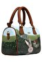 Women's Vegan Leather Green Handbag - Going on an Adventure Design - 3
