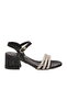 Black Girls' Stone Embellished Heeled Sandals
