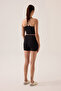X Ece Black Waist Detailed Short Leggings Ruched Biker Shorts - 3