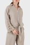 Relaxed Fit Guipure Detailed Long Sleeve Linen Shirt Shirt 699E31842 - 5