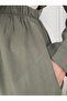 Sanem Metal Buttoned Shawl and Trouser Set-Na3443 Khaki - 4