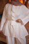 Ecru Pleated Front Shirt with Waist Tie - 4