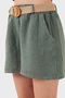 Relaxed Fit High Waist Linen Shorts Shorts 5057 - 6