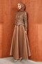 Mink Top Sequined Design Evening Dress