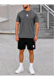 Men's Basketball Two-Piece Summer Black and White Shorts Set - 3