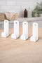 Adhesive Metal Hanger Set of 4 for Bathroom & Kitchen - Towel, Kitchen Cloth, Bathrobe, Bag, Jewelry Hanger White - 2