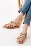 Zri̇n-402 Premium Beige Straw Women's Sandals - 3