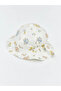 Ecru Flower Printed Baby Girl Bucket Hat