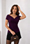 Women's Off-Shoulder Double-Breasted Neck Stretch Fabric Stylish Model 128 - 3