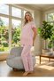 New Season Powder Fisto Linen Summer 100% Cotton Short Sleeve Design Maternity Maternity Pajama Set - 4