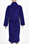 Navy Blue Women'S/Men's Unisex Shawl Collar Home, Hotel, Spa, Bath Robe One Piece - 4