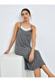 Grey Contrast Lace Melange Slip Dress