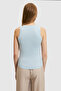 Women's Light Blue Crew Neck Basic T-Shirt 50321799-Vr003 - 5
