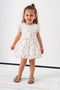 Girl's Embroidered Collar Detailed Floral Printed Balloon Skirt Dress 3719