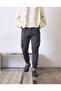 Men's Trend High Waist Slim Fit Cargo Pocket Elastic Anthracite Trousers - 3
