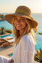 Women's Straw Hat with Bow Detail - 3