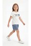 The Beauty Heart the Worlh Printed Girls' T-Shirt-Denim Shorts Set - 2