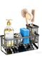 Kitchen Sink Organizer, 1-Shelf Stainless Steel Sponge Holder with Automatic Drainage, Space - 8