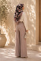 Dusty Rose Color Floral Patterned Cotton Soft Square Scarf Nazende Series - 3