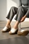 Ebra White Wedge Heels (10 cm Heel). 3 cm Platform) Daily Use Slippers - 5